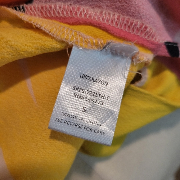 Karlie Tropical Colorful Palm Print Oversized Tunic Top SZ S - Picture 10 of 10